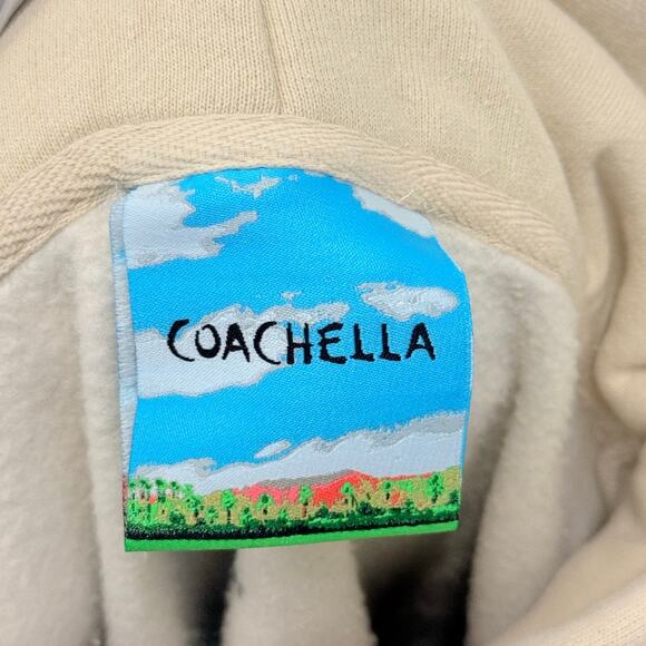 Coachella 2024 Official Merch Hoodie Tan Size Large Graphic On the Back - Picture 5 of 8